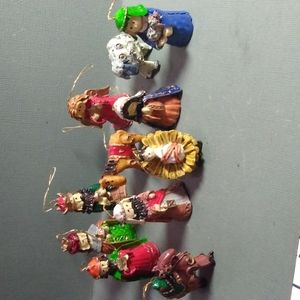 Vintage mini Nativity ornament set 11 piece
